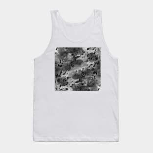 Graphite background. Simple abstract black-white watercolor, animal print. Hand-painted texture with drops, paint smears. Best for  wallpapers, covers and packaging, wrapping paper. Tank Top